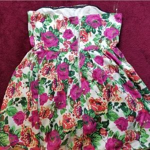 Mini Strapless Floral Dress